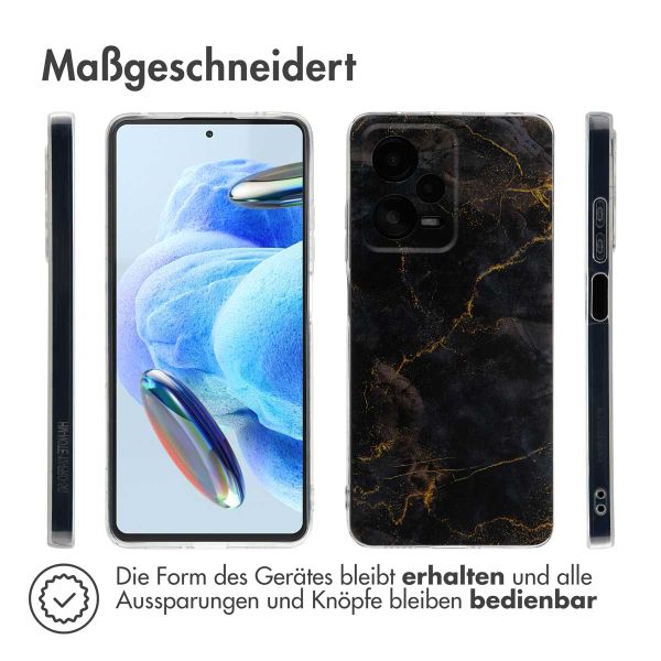 imoshion Design Hülle für das Xiaomi Redmi Note 12 Pro - Black Marble