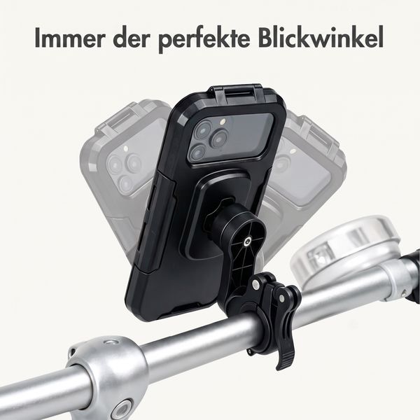 imoshion Premium Fahrrad-Handyhalterung - Spritzwassergeschützt - 360° drehbar - Universal - Schwarz