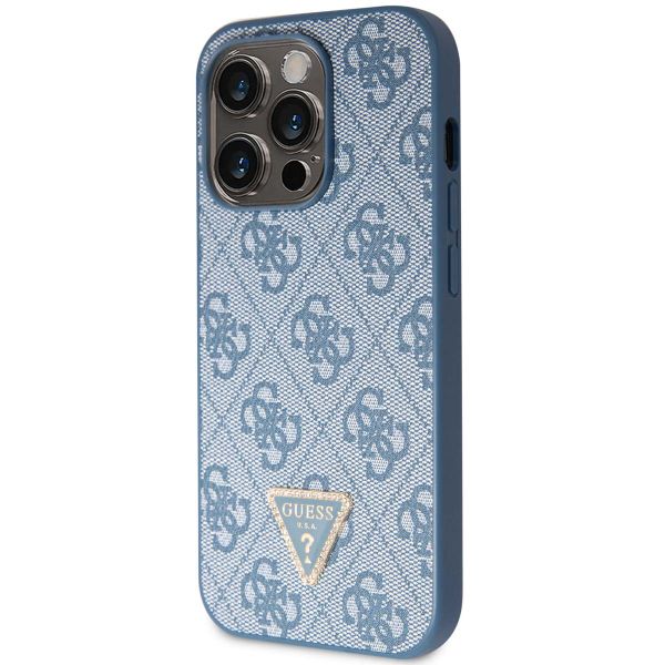 Guess 4G Logo Triangle Strass Back Cover Apple iPhone 15 Pro - Blau