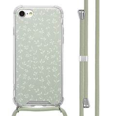 imoshion Design Hülle mit Band Apple iPhone SE (2022 / 2020) / 8 / 7 - Smoke Green Flowers