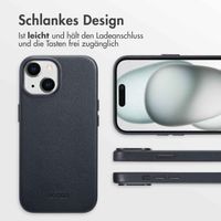 Accezz MagSafe Leather Backcover für das iPhone 15 - Onyx Black