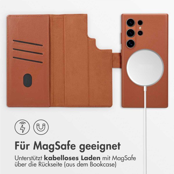 Accezz 2-in-1 Klapphülle aus Leder mit MagSafe für das Samsung Galaxy S24 Ultra - Sienna Brown