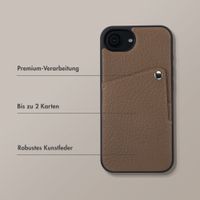 Selencia Riva Back Cover mit Kartenfach Apple iPhone 16e - Mocha Brown