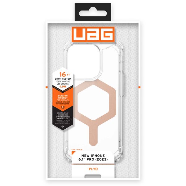 UAG Plyo Backcover MagSafe für das iPhone 15 Pro - Ice / Rose Gold