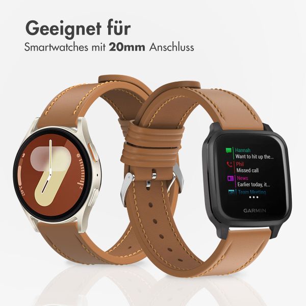 imoshion Modernes Lederarmband für die Samsung Galaxy Watch 7 (40/44 mm) - Braun