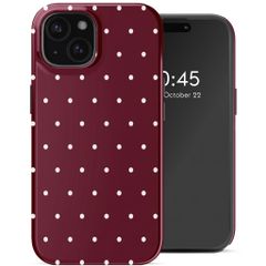 Selencia Vivid Back Cover Apple iPhone 15 - Happy Dots Burgundy