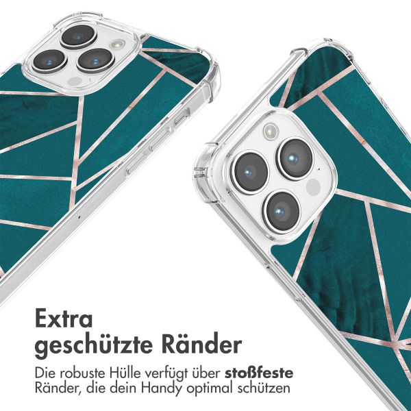 imoshion Design Hülle mit Band für das iPhone 14 Pro Max - Petrol Green Graphic