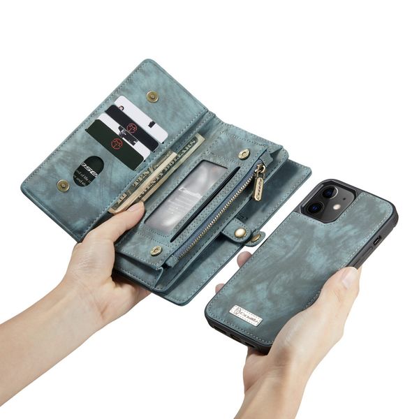 CaseMe Luxuriöse 2-in-1-Portemonnaie-Klapphülle Leder iPhone 12 Mini