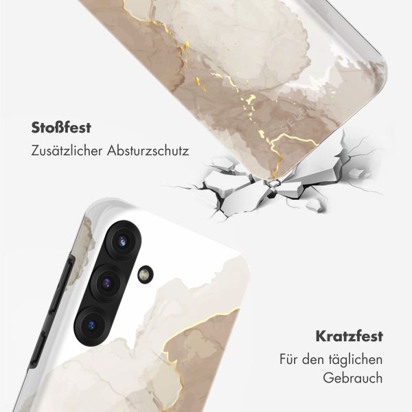 Selencia Vivid Back Cover Samsung Galaxy S25 - Marble Light Brown