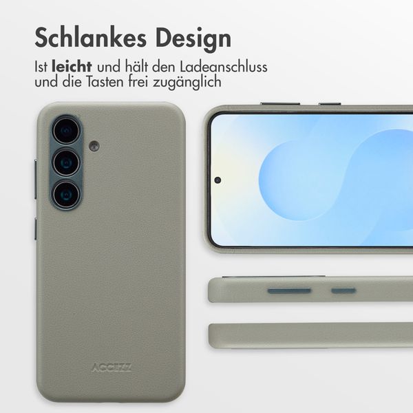 Accezz MagSafe Leather Backcover Samsung Galaxy S25 - Light Grey