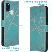 imoshion Design TPU Klapphülle Samsung Galaxy A21s - Blue Graphic