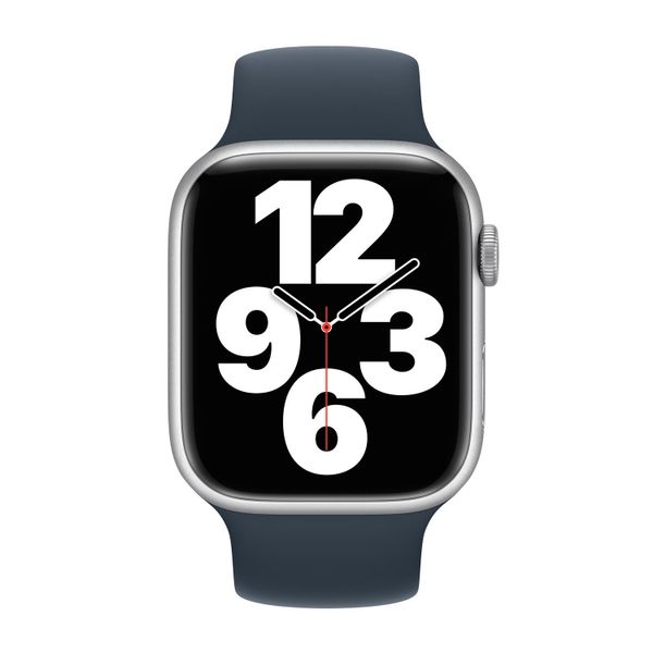 Apple Silikon Solo Loop für  Apple Watch | 44/45/46/49 mm - Größe 8 - Storm Blue