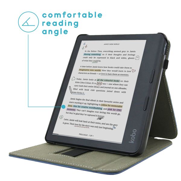 imoshion Stand Flipcase für das Kobo Libra Colour - Dunkelblau