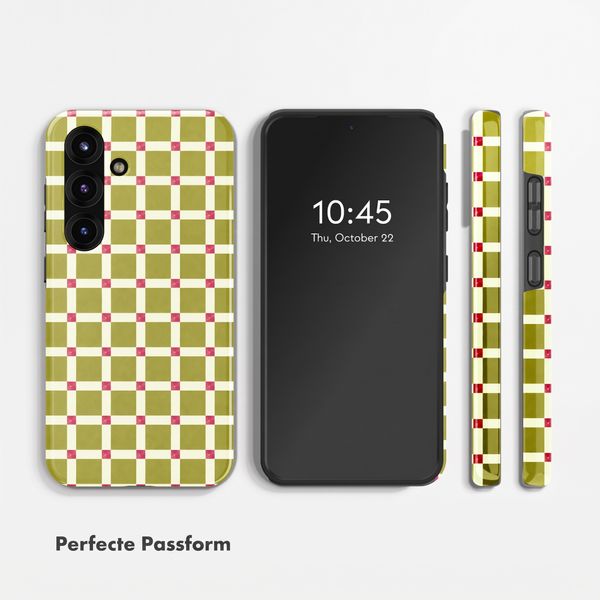 Selencia Vivid Rückabdeckung mit MagSafe Samsung Galaxy S25 - Check This Olive