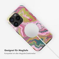 Selencia Vivid Tough Back Cover MagSafe für das iPhone 15 Pro - Marble Pink