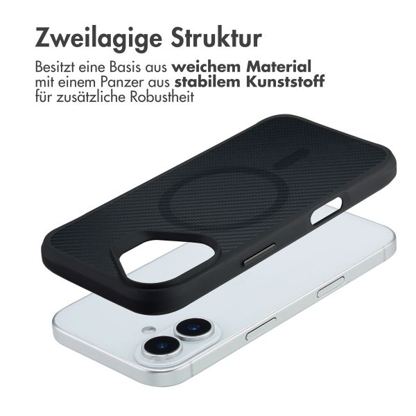 imoshion Rugged Hybrid Carbon Case mit MagSafe Apple iPhone 17 - Schwarz
