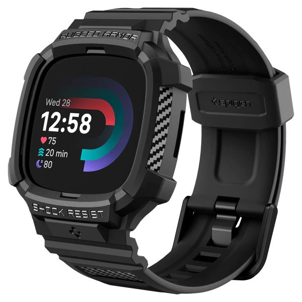 Spigen Rugged Armor™ Pro Case für die Fitbit Versa 4 / Sense 2 - Schwarz