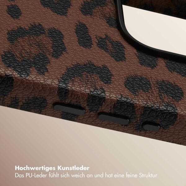 Selencia Sabi Backcover Leopardenmuster mit MagSafe Apple iPhone 16 Pro - Mocha Brown
