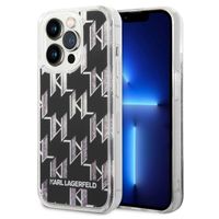 Karl Lagerfeld Liquid Glitter Cover Monogram für das iPhone 14 Pro - Schwarz