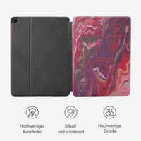 Selencia Vivid Klapphülle Apple iPad 9 (2021) 10.2 Zoll / iPad 8 (2020) 10.2 Zoll / iPad 7 (2019) 10.2 Zoll - Marble Plum