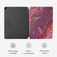 Selencia Vivid Klapphülle für das iPad 7 (2019) / iPad 8 (2020) / iPad 9 (2021) 10.2 Zoll - Marble Plum