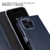 Selencia Echtleder Klapphülle für das iPhone 16 Pro Max - Blau