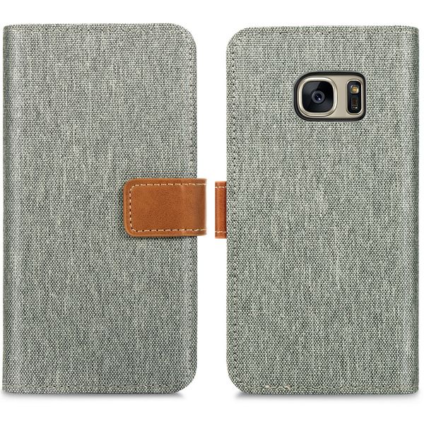imoshion Luxuriöse Canvas-Klapphülle Samsung Galaxy S7 - Grau