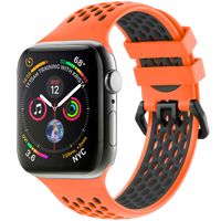 imoshion Silikonsportarmband Buckle für das Apple Watch Series 1 bis 9 / SE (38/40/41 mm) | Series 10 (42 mm) - Orange / Schwarz