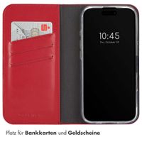 Selencia Echtleder Klapphülle für das iPhone 16 Pro Max - Rot