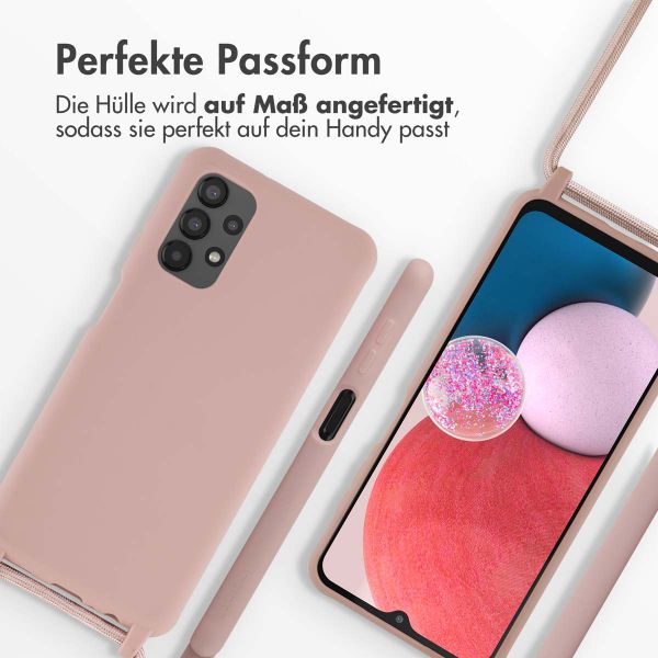 imoshion Silikonhülle mit Band für das Samsung Galaxy A13 (4G) - Sand Pink