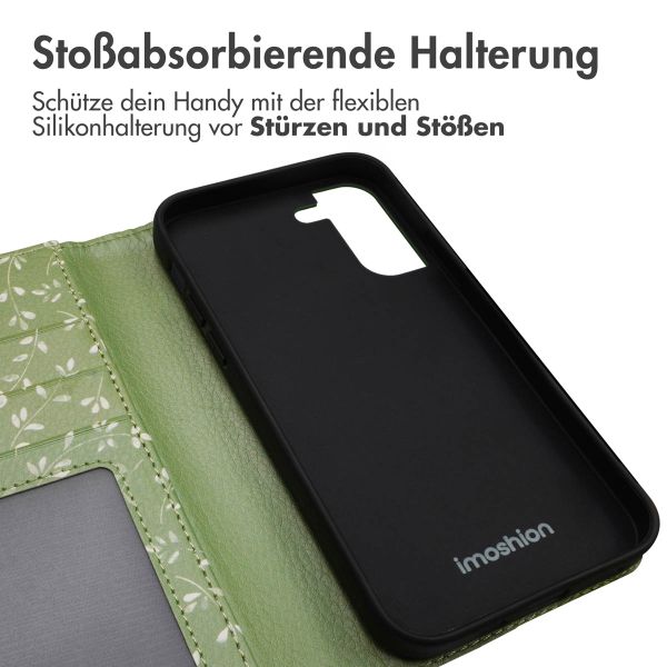 imoshion Design Klapphülle Samsung Galaxy S21 - Green Flowers