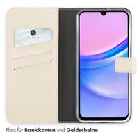 Selencia Echtleder Klapphülle für das Samsung Galaxy A15 (5G / 4G) - Greige