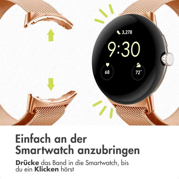 imoshion Magnetisches Milanaise Armband für Google Pixel Watch / Watch 2 / Watch 3 / Watch 4 (41 mm) - Rosé gold