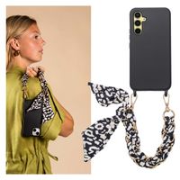 Selencia Back Cover mit Luxuriöser Handschlaufe Samsung Galaxy A54 (5G) - Schwarz