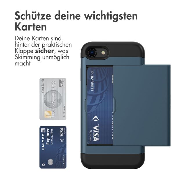 imoshion Backcover mit Kartenfach für das iPhone SE (2022 / 2020) / 8 / 7 - Dunkelblau