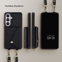 Selencia Sera HandyHülle mit Kordel und Umschlag-Kartenhalter Samsung Galaxy S26 - Schwarz
