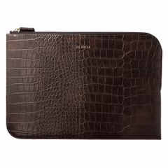 Selencia Croco Laptop Hülle 14 Zoll - Laptop Sleeve - Choco Brown