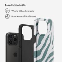 Selencia Vivid Back Cover Apple iPhone 15 Pro - Colorful Zebra Pine Blue