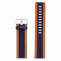 Fitbit Woven Armband für  Fitbit Versa / Versa 2 / Versa Lite - Größe L - Navy / Orange