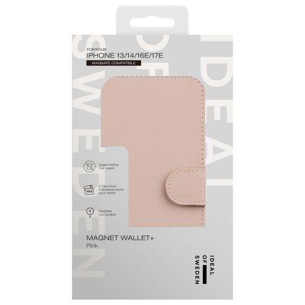 iDeal of Sweden Magnet Wallet+ Klapphülle Apple iPhone 17e / 16e / 15 / 14 / 13 - Pink