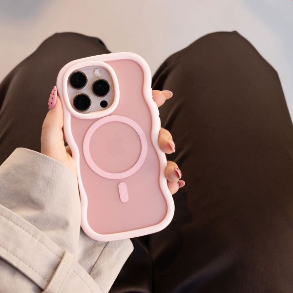 Selencia Wavy Backcover mit MagSafe Samsung Galaxy S25 / S24 - Soft Pink