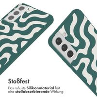 imoshion SilikonHülle design mit Band Samsung Galaxy S22 - Petrol Green Groovy