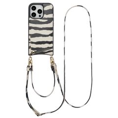 Selencia Nova HandyHülle mit Kordel und Kartenhalter Apple iPhone 16 Pro - Zazzy Zebra