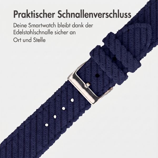 imoshion Corduroy-Band für Apple Watch | 44/45/46/49 mm - Dunkelblau
