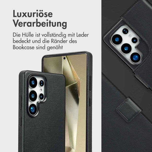 Accezz 2-in-1 Klapphülle aus Leder mit MagSafe für das Samsung Galaxy S25 Ultra - Onyx Black