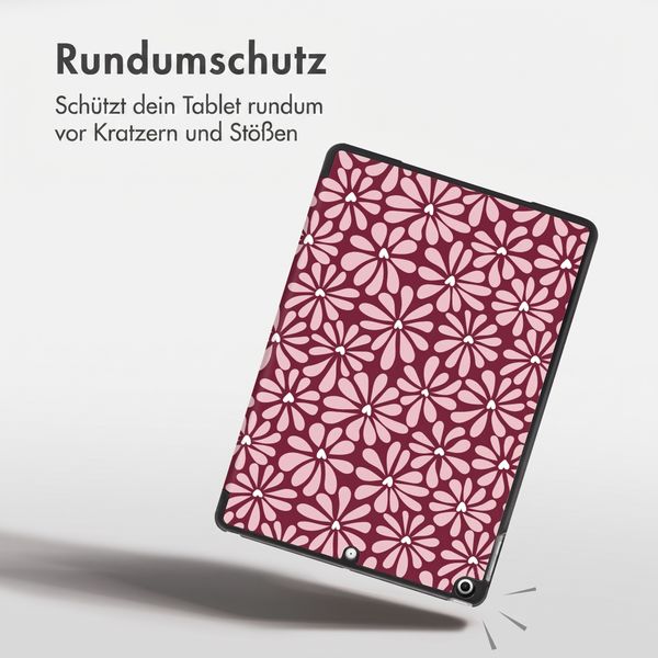 imoshion Design Trifold Klaphülle Apple iPad 9 (2021) 10.2 Zoll / iPad 8 (2020) 10.2 Zoll / iPad 7 (2019) 10.2 Zoll - Bloom Love Blush