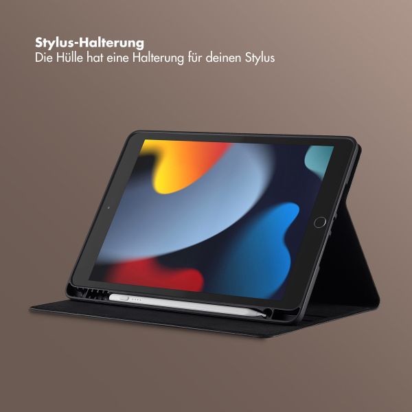 Selencia Riva Klapphülle Apple iPad 9 (2021) 10.2 Zoll / iPad 8 (2020) 10.2 Zoll / iPad 7 (2019) 10.2 Zoll - Schwarz