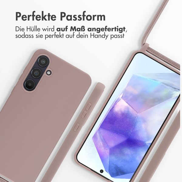 imoshion Silikonhülle mit Band für das Samsung Galaxy A55 - Sand Pink