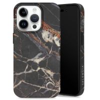 Selencia Aurora Fashion Back Case für das Apple iPhone 14 Pro - ﻿Strapazierfähige Hülle - 100 % recycelt - Schwarzer Marmor