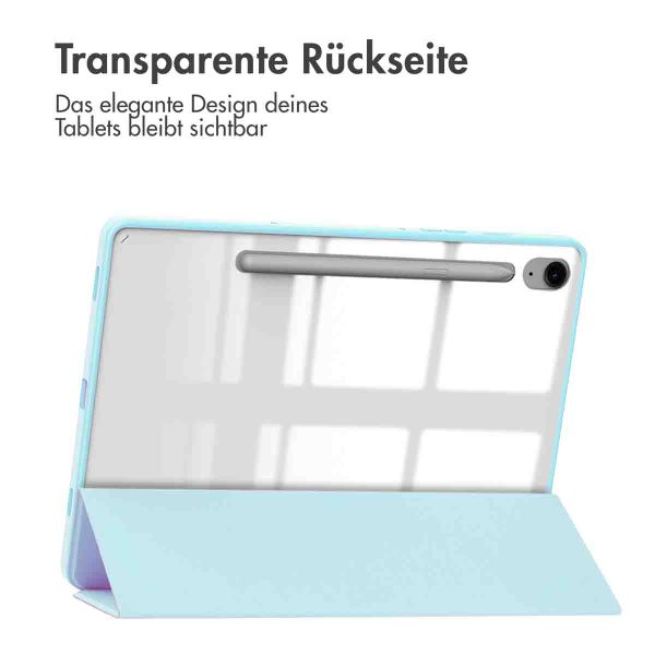 imoshion Trifold Hardcase Klapphülle Samsung Galaxy Tab S9 11.0 Zoll / Tab S10 FE / S9 FE 10.9 Zoll - Hellblau